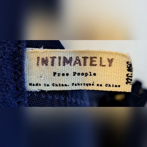 Free People Yellow & Blue Floral Lace Boho Cottage Bra w/ Under Wire SZ 32C - Picture 4 of 4